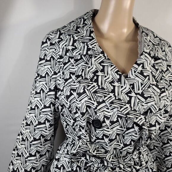 Style & Co double breasted black & white pea coat - Picture 9 of 12